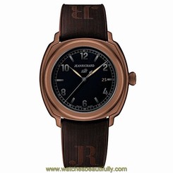 Jeanrichard 60320-11-653-FKBA Mens Black Dial Automatic Watch with Rubber Strap