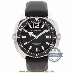 Jean Richard Aquascope 60140-11-61C-ACHD Auto 44mm Steel Mens Strap Watch Date