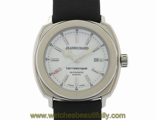 Pre-Owned JEAN RICHARD Terrascope 60500-11-701-HDC0 Men's SS White Automatic, MD