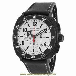 Jeanrichard 60650-21B711-HD60 Mens White Dial Automatic Watch with Leather Strap