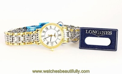 Longines L4.220.2.11.7/L42202117 Presence Two Tone White Dial Women's Watch