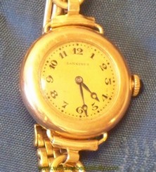 SWISS LONGINES 14K SOLID GOLD CASE 1915 ANTIQUE WATCH & KREISLER .025 GOLD BAND