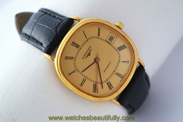 Vintage Longines Mens Roman Numerals Automatic Gold Plated Watch 743