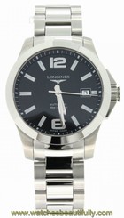 Longines L36764586 / L3.676.4.58.6 Conquest Black Dial Men Auto Watch New Orig 703200179469