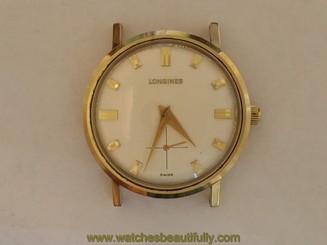 Vintage 1965 Longines Mens 14K Yellow Gold Watch Manual Wind - 01222