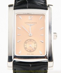 Men's Longines Dolce Vita Stainless Steel Quartz Watch w/ Leather Band L5.655.4