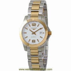 Longines Conquest White Dial Steel Rose Gold Automatic Ladies Watch L32765167