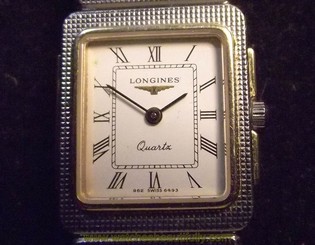 LONGINES SQUARE LADY SIZE - DATE SWISS QUARTZ - ALL S.STEEL