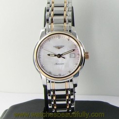 Longines L25635887 Saint Imier MOP Diamond Dial 18K Gold Steel Lds Watch $3325 845960050234