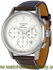 Longines L27494722 / L2.749.4.72.2 Flagship Heritage Chronograph Leather Watch