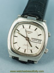 LONGINES AUTOMATIC - ALARM - DAY DATE - TWO CROWNS