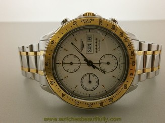 Longines Admiral 5 Star 18K/SS 40MM Auto Chronograph L3.603.5. RARE. B/P.