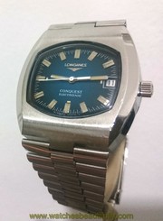Rare Vintage Longines Conquest Electronic 1521-1 Cal.7212 37mm Green Steel Watch