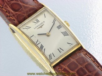 LONGINES 18K YELLOW GOLD WATCH MECHANICAL VINTAGE WATCH RECTANGULAR