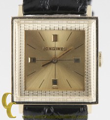 Longines Vtg 14k Yellow Gold Mechanical Hand-Winding Watch w/ Leather Band