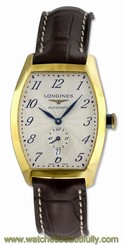 Longines Evidenza Automatic 18k Gold Mens Alligator Strap Watch L2.642.6.73.2