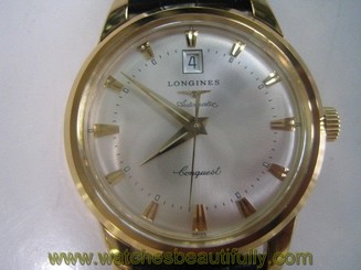 LONGINES CONQUEST MEN'S WATCH AUTOMATIC 18K750 SOLD GOLD LEA SPORTS L16456754