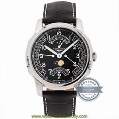Longines Saint-Imier Moonphase L27644533 Auto 44mm Steel Mens Strap Watch GMT 703200177304