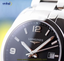 Longines Men's Conquest Classic 40mm Automatic Watch Steel on Steel Black Face 703200179520