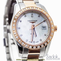 Longines Conquest Classic 18k Rose & Steel MOP Dial Diamonds Watch L2285587 Auto