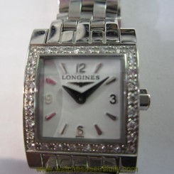 LONGINES DOLCEVITA WOMEN'S WATCH QUARTZ DIAMOND ALL S/S SAPPHIRE L51610166 NEW