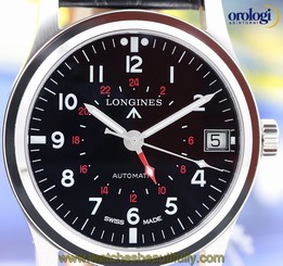 Longines Men's Heritage Avigation 44mm Automatic GMT Watch Steel on Leather