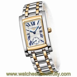 Longines DolceVita Silver Dial 18Kt Yellow Gold Watch L5.655.5.70.7 Ladies