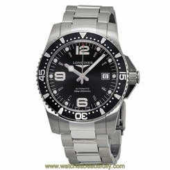 Longines L36424566 Men's Automatic Black Dial Steel Dive Watch 683498416609