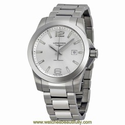 Longines L36594766 Men's Steel Bracelet Silver Dial Dive Watch