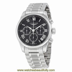 Longines Masters Automatic Chronograph Black Dial Stainless Steel Mens Watch 703200140957