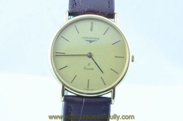 LONGINES CONQUEST WOMEN'S WATCH QUARTZ TOP CONDITION 34MM GOLD PLATED