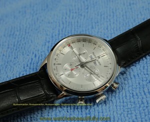 New Maurice Lacroix LC1228-SS001-131 Swiss Chronograph Silver Dial Leather Watch