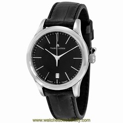LC1026-SS001-330 Maurice Les Classiques Date Midsize Black Dial Strap Watch 7640132496390