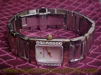 OPULENT MAURICE LaCROIX LADIES STEEL & 18KT GOLD DIAMOND MOP DIAL WRIST WATCH