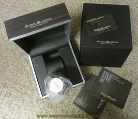 New Genuine Maurice Lacroix Watch LC1148-SS002-130 Date Moon Phase Chronograph
