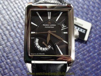 AUTHENTIC MEN'S MAURICE LACROIX PONTOS DATE POWER RESERVE AUTOMATIC BLACK 722630732129