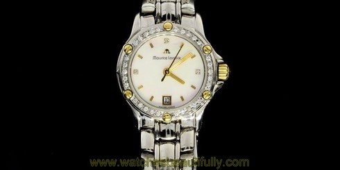 LADIES MAURICE LACROIX TIAGO TI1034 DIAMOND 18K GOLD MOP WATCH MSRP $4,100