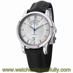 Maurice Lacroix Pontos Day Date Retro Mens Silver Dial Automatic Watch PT6158-SS