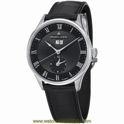 MAURICE LACROIX MASTERPIECE GMT MP6707-SS001-310 GENTS BLACK LEATHER 40MM WATCH