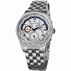Maurice Lacroix Men's Masterpiece Silver Dial Stainless Steel Worldtimer Watch M