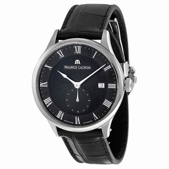 Maurice Lacroix Masterpiece Black Dial Black Leather Mens Watch MP6907-SS001-310 794504113945