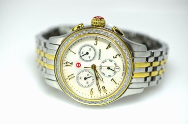 Michele MW23A01C5025 0.40ctw Diamond Bezel MOP Swiss Ladies Two Tone Watch (D10)