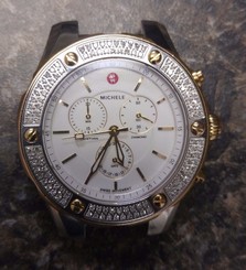 NEW MICHELE MW12K01K5001 TAHITIAN WHITE DIAMOND TWO-TONE *LIMITED EDITION* WATCH