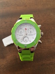MICHELE TAHITIAN JELLY BEAN GREEN CHRONOGRAPH WOMEN WATCH MWW12D000006 NEWIN BOX