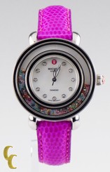 Michele Womens Cloette Carnival Watch Diamonds & Floating Multicolor Gemstones