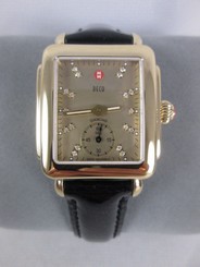 Michele Deco 16 Metallic Gold MOP Diamond Watch MW06V00A9067 Refurbished