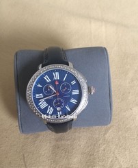 NWT MICHELE SEREIN CHRONO DIAL BLUE MOP DIAMOND WATCH MWW21A000048 ($1875+TAX)