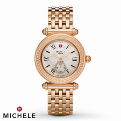 Michele Rose Gold Diamond Caber Ladies Watch MWW16A000044 Box Refurbished NIB 99945440187