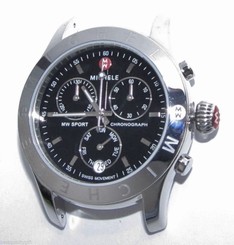 MICHELE CX SPORT SILVER TONE CASE+BLACK FACE+CHRONO WATCH DIAL ONLY-MW03Q00A0002 99945431925