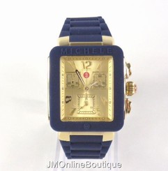 Michele MWW06L000027 Womens Park Jelly Bean Swiss Gold Blue Silicon Watch NEW